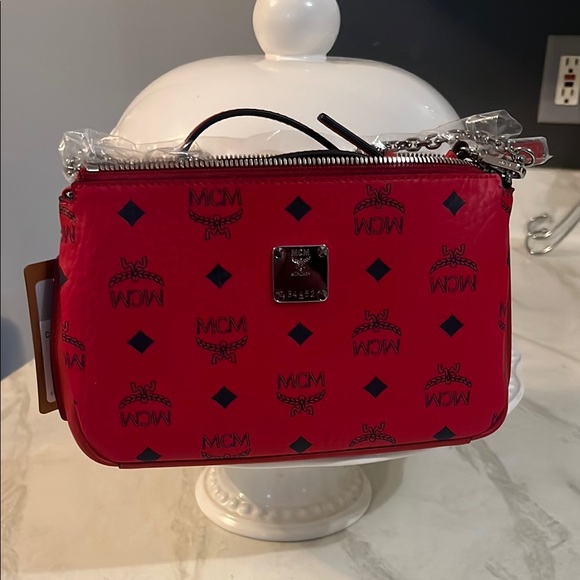 MCM Handbags - NWT MCM Red Crossbody Bag
